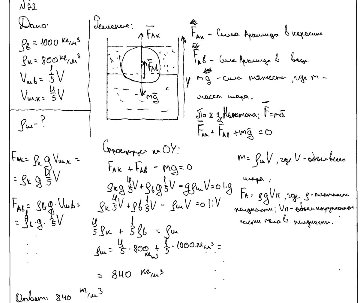 Рукописное решение задачи №22 на бланке ЕГЭ